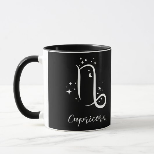 Élégant signe Zodiaque noir Mug (Gauche)