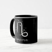 Élégant signe Zodiaque noir Mug (Devant gauche)