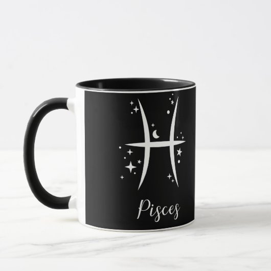 Élégant signe Zodiaque noir Mug (Gauche)