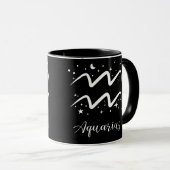 Élégant signe Zodiaque noir Mug (Devant droit)