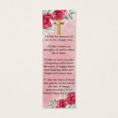 Élégant Signet funéraire commémoratif (Dos)