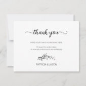 Elegant silhouet van bladeren bedankkaart (Voorkant)