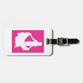 Elegant silhouet van een vrouw in een vloeiende ju bagagelabel (Voorkant horizontaal)