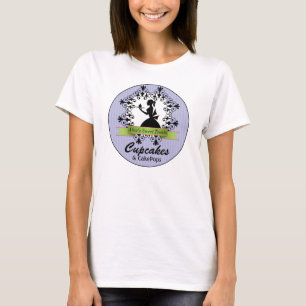 Elegant Silhouet Vrouw Bakkerij Business T-shirt