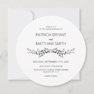Elegant silhouette van bladeren Wedding Invitation Kaart