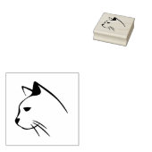 Elegant Silhouette van een Kat Art Stamp Rubberstempel (Gestempeld)