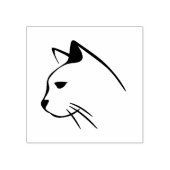 Elegant Silhouette van een Kat Art Stamp Rubberstempel (Afrduk)