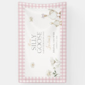 Elegant Silly Goose Whimsical Pink Bow Baby Shower Spandoek (Verticaal)