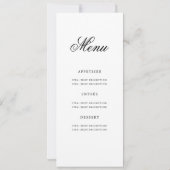Elégant Silver 70th Birthday Programme Menu (Dos)