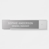 Elegant Silver - Aangepaste naam Functietitel Deur Deurbordje (Voorkant)