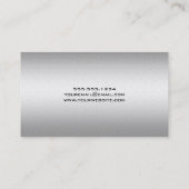 Elegant Silver Afstuderen Name Card Contactkaartje (Achterkant)