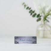 Elegant Silver Afstuderen Name Card Contactkaartje (Staand voorkant)