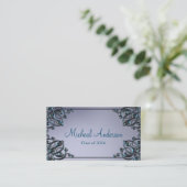 Elegant Silver Afstuderen Name Card Contactkaartje (Staand voorkant)