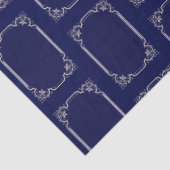 Elegant Silver Art Deco Navy Blue Pattern Tissuepapier (Detail)