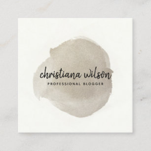 ELEGANT SILVER BLACK BRUSH STROKE CALLIGRAPHY VIERKANTE VISITEKAARTJE