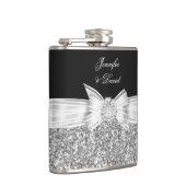 Elegant Silver Black Diamond Wedding Verloving Heupfles (Rechts)