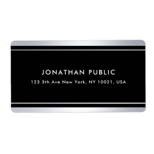 Elegant Silver Black Sjabloon Glamour Trendy Moder Etiket
