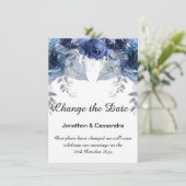 ELEGANT SILVER BLUE FLORAL VERANDERING DATUM (Staand voorkant)