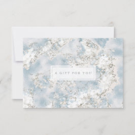 Elegant Silver Blue Marble Gift Certificate Kaart