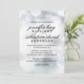 Elegant Silver Bokeh Light Chic Wedding Kaart (Staand voorkant)