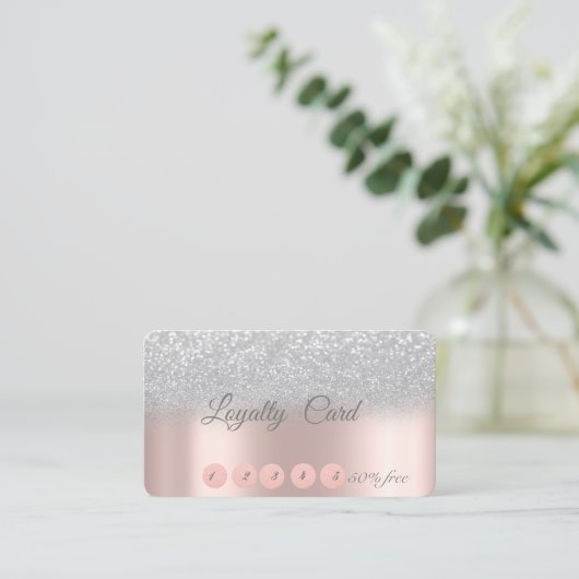 Elegant Silver Bokeh Roos Gold Loyalty (Staand voorkant)