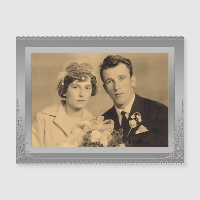 Elegant Silver Border lijst, aangepaste foto (Voorkant)