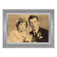 Elegant Silver Border lijst, aangepaste foto