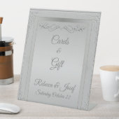 Elegant Silver Border lijst, aangepaste foto Reclamebord Met Voetstuk (Insitu)