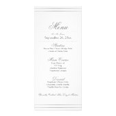 Elegant Silver Border Weddenrenmenu Reclamekaart (Voorkant)