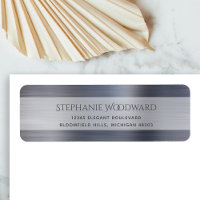 Elegant Silver Borhed Metallic Return-adres