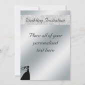 Elegant Silver Bride Wedding Uitnodiging (Achterkant)