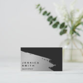 Elegant Silver Brushed II Visitekaartje (Staand voorkant)