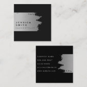 Elegant Silver Brushed Vierkante Visitekaartje (Voorkant / Achterkant)