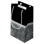 Elegant Silver Cheetah print een vriendelijke knop Klein Cadeauzakje (Achterkant Gekanteld)