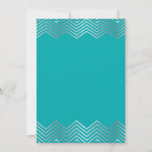 Elegant Silver Chevron Graduation Party Invitation Kaart (Achterkant)