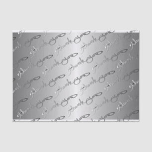 Elegant Silver Color "Hartelijk dank" met de hand  Tissuepapier