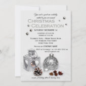 Elegant Silver Company Fête de Noël Invitation (Devant)