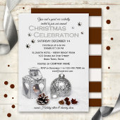 Elegant Silver Company Fête de Noël Invitation
