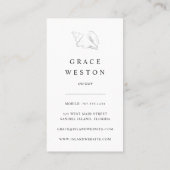 Elegant Silver Conch Shell Verticaal Visitekaartje (Achterkant)