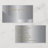 Elegant Silver Corporate Gold Text Visitekaartje (Voorkant / Achterkant)