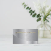 Elegant Silver Corporate Gold Text Visitekaartje (Staand voorkant)