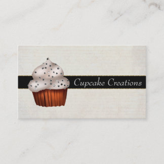 Elegant Silver Cupcake Visitekaartje met S