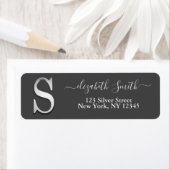 Elegant Silver Custom Monogram S Name Etiket (Insitu)