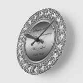 Elegant Silver Diamond 50th Wedding Jubileum Ronde Klok (Hoek)