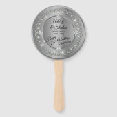 Elegant Silver Diamonds 25th Wedding Jubileum Handwaaier (Achterkant)