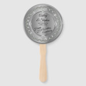 Elegant Silver Diamonds 25th Wedding Jubileum Handwaaier (Voorkant)