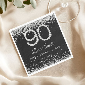 Elegant Silver Diamonds 90th Birthday Party  Servet
