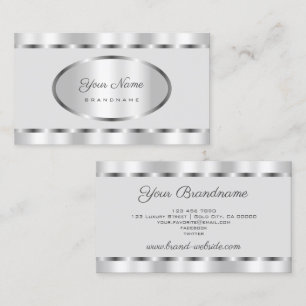 Elegant Silver Effect met Light Grey Professional Visitekaartje