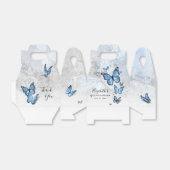 Elegant Silver en Baby Blue Butterfly Sjabloon Bedankdoosjes (Uitgevouwen)