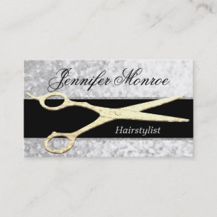 Elegant Silver en Gold Haarstylist Benoeming Afsprakenkaartje
